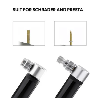 Mini Bike Pump Fits Presta Schrader 120 PSI Includes Mount Kit Compact Light Bicycle Tire Pump for Road Mountain and BMX Bikes