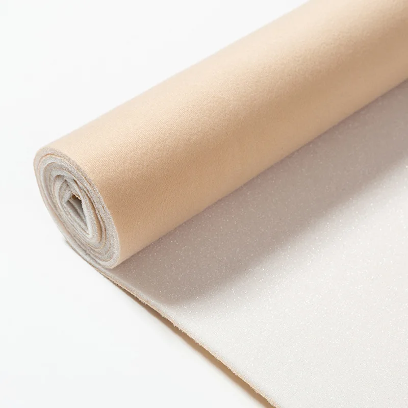 Stretchy 4MM Factory production car roof fabric tricot mesh fabric bonded with sponge and knitted fabric
