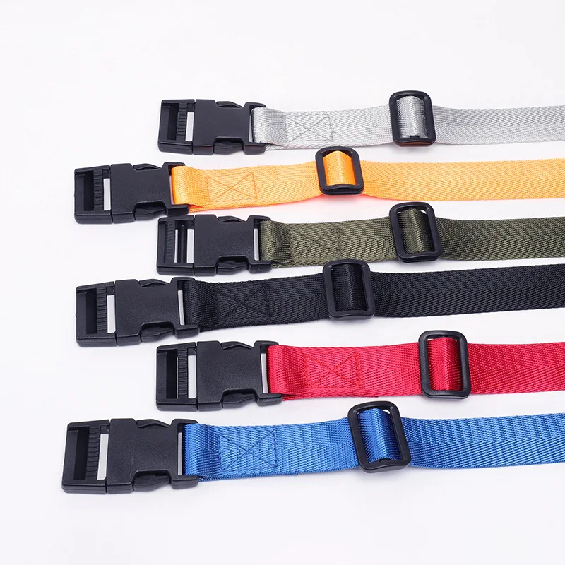 Buckle Strap Colorful nylon braided adjustable belt for outdoor luggage