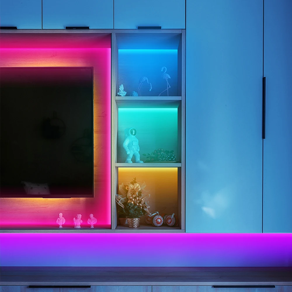 2022 Multi Colored Garden IP65 5050 RGB USB 12 Volts Tuya Flexible Waterproof 5m Bedroom TV 44key Smart Wifi LED Light Strip