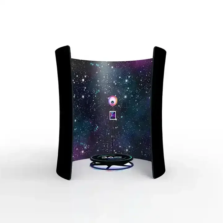 360 Photo Booth Enclosure Backdrop with 360 Degree RGB Led Fill Light 360 Photo Booth Background Other Trade Show Equipment