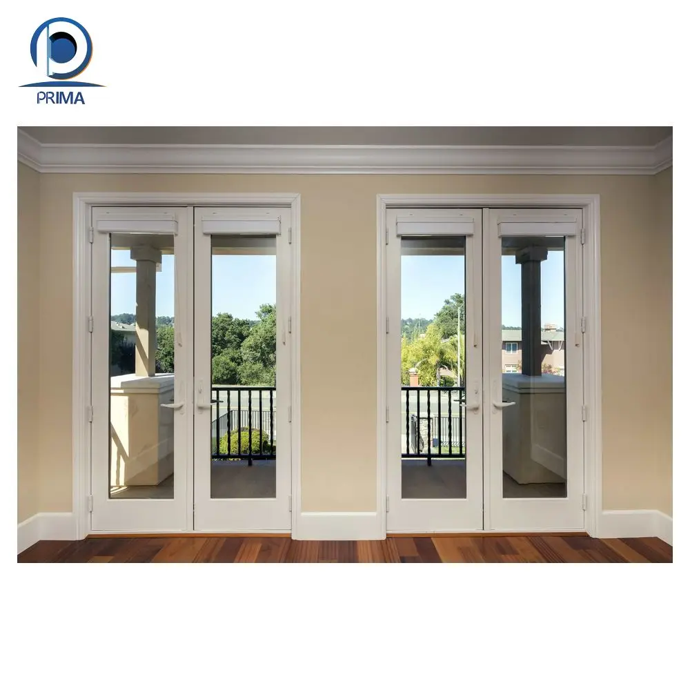 Prima Clear Visibility Exterior Double Glass Casement Entry Door UPVC Profil Manufacturers Indoor Window Frame PVC Casement Door