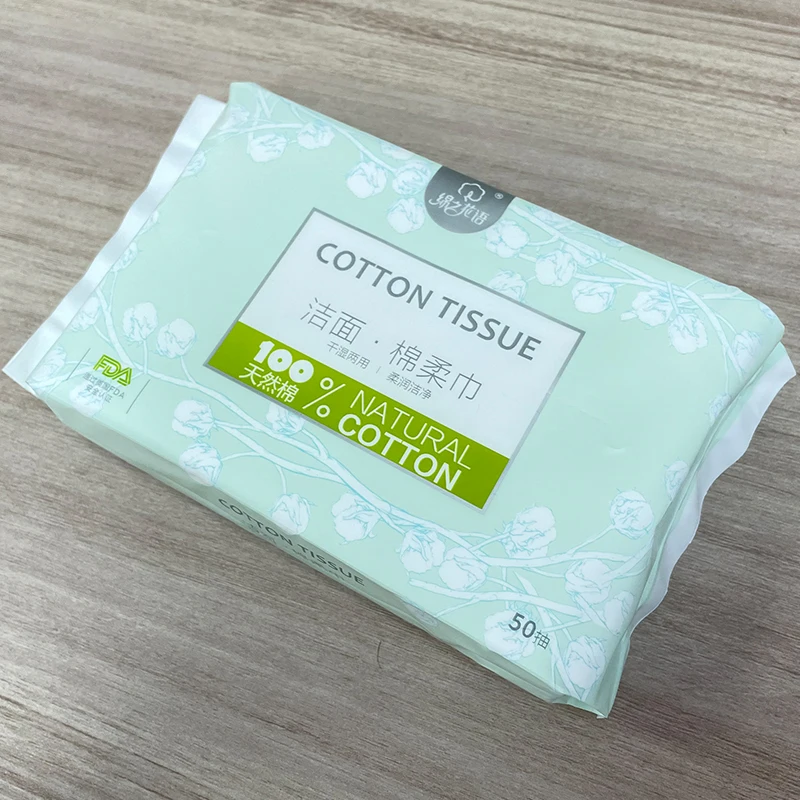 100% Cotton Face Towel Tissue Rolls Paper Baby Wet Dry Tissues Make Up Removing Ultra Soft Disposable Facial Tissues