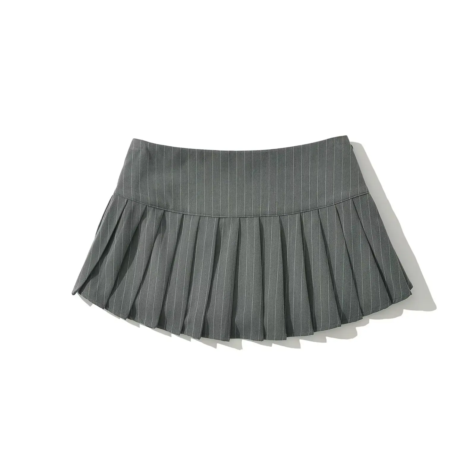 2024 Low waist sexy slimming mini skirt with striped pleated skirt for women skirt set