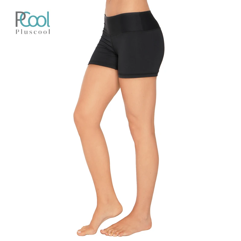 
summer breathable workout quick dry plain black gym yoga shorts for women 