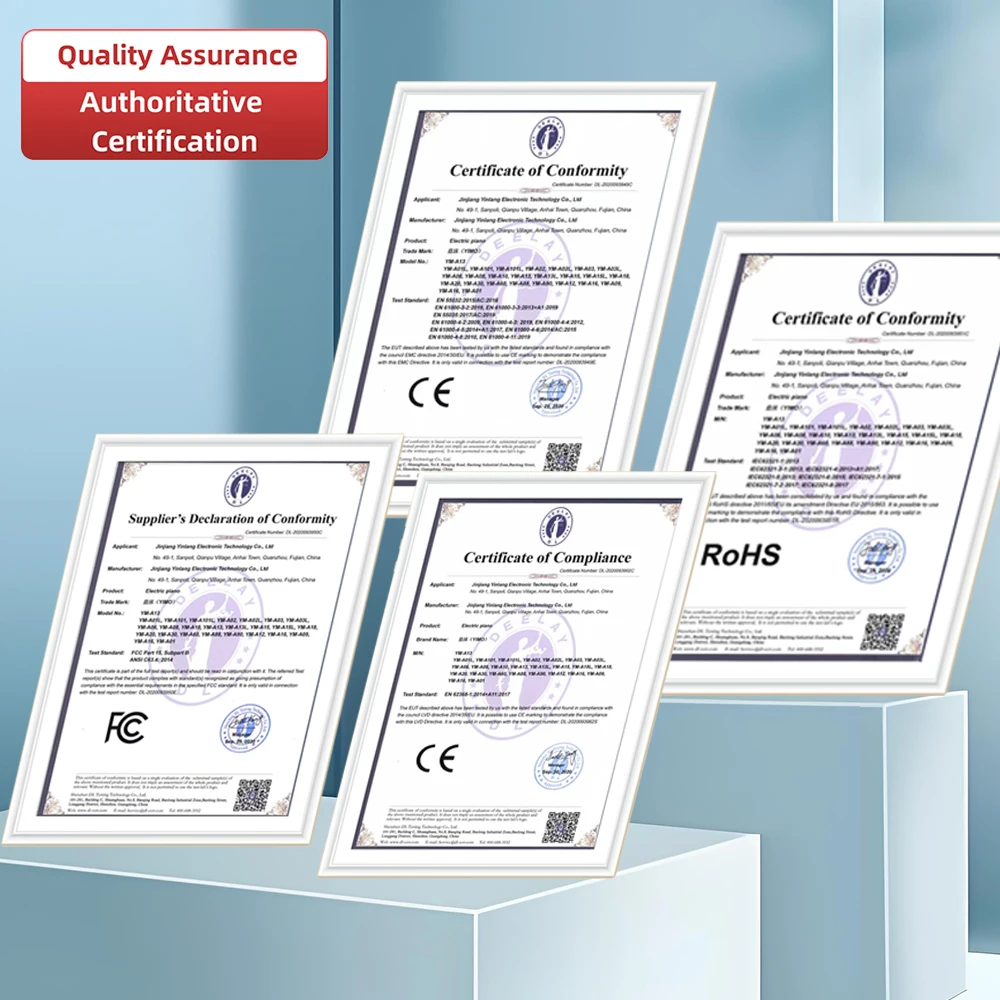 Digital Piano PVC Wood Grain 88-Key Hammer Action Keyboard Slide Cover Design USB MIDI Pure Piano Sound YM-A88