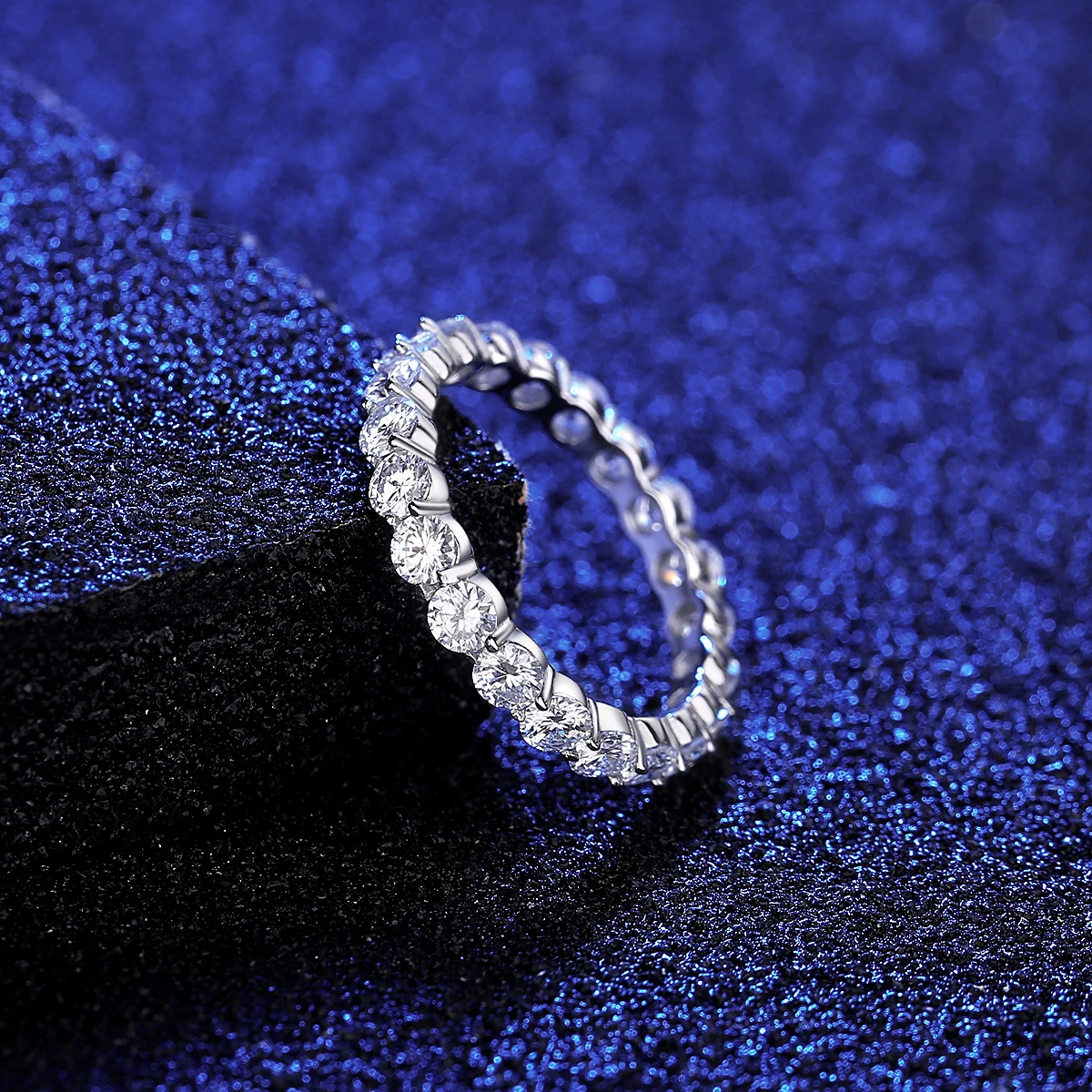 CZCITY All Moissanite Ring Diamond Engagement VVS Woman Real Wedding Jewelry Moissanite Ring 925 Sterling Silver