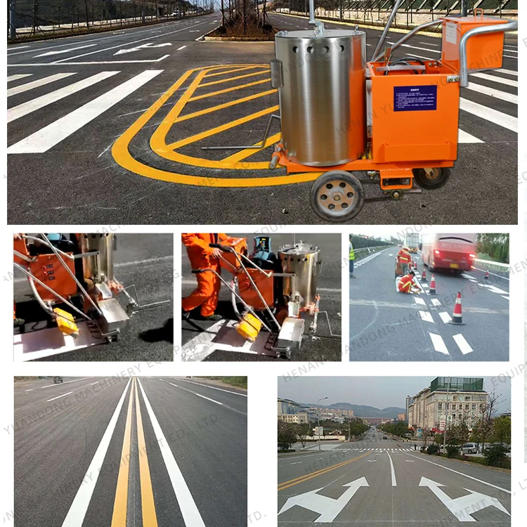 Automatic Electric Engine Power Drive Booster Vehicle For Thermoplastic Road Marking Machine With Warning Light