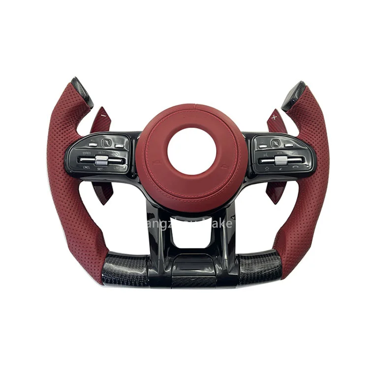 For Mercedes Benz C300 C200 C180 C260 C43 C63 C-Class LED Display Carbon Fiber Steering Wheel Automotive Interior