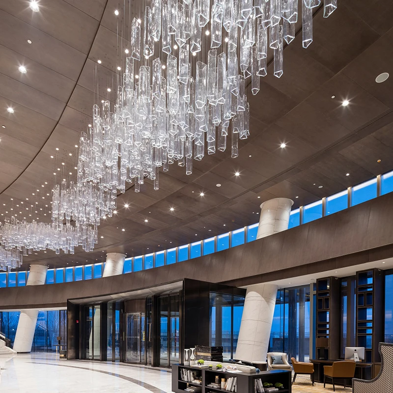 Professional Suppliers Luxury Hotel Lobby Large Ceiling Banquet Hall LED Chandelier Lamp