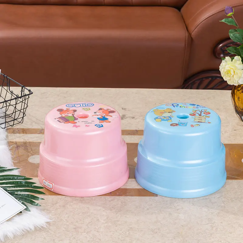Wholesale Small Portable Round Kids Plastic Chair For Living Room Foot Stool