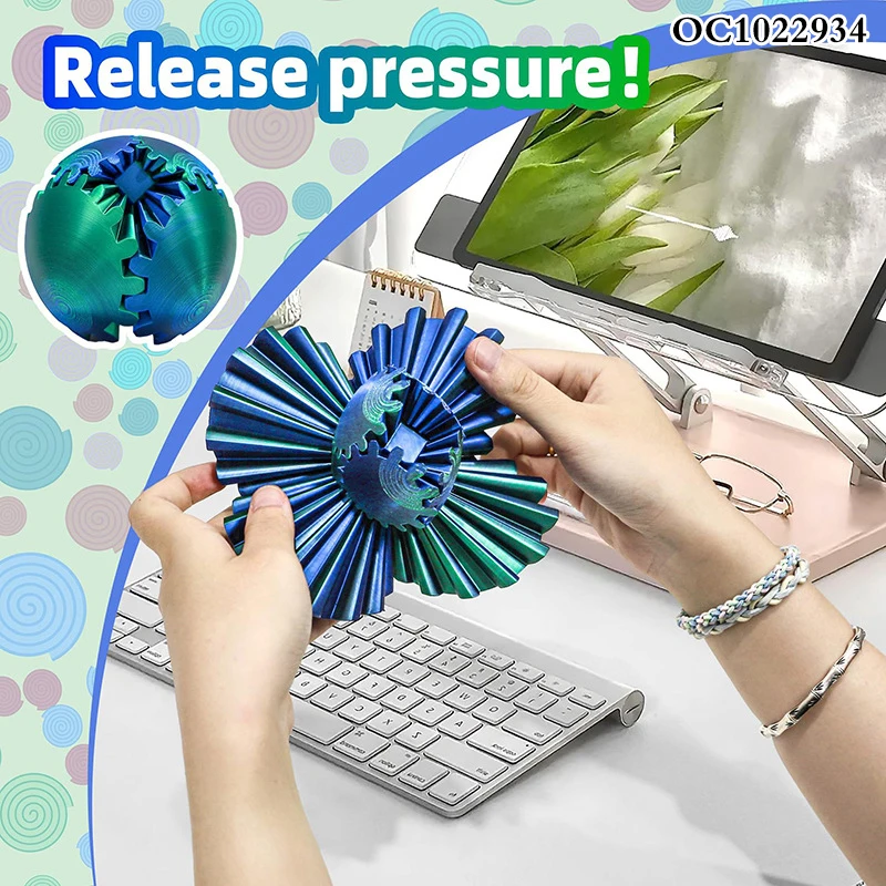 New Novelty Toy 2024 3d Printing Gear Ball Custom Fun Stress Relief Toys Relieving for Adults