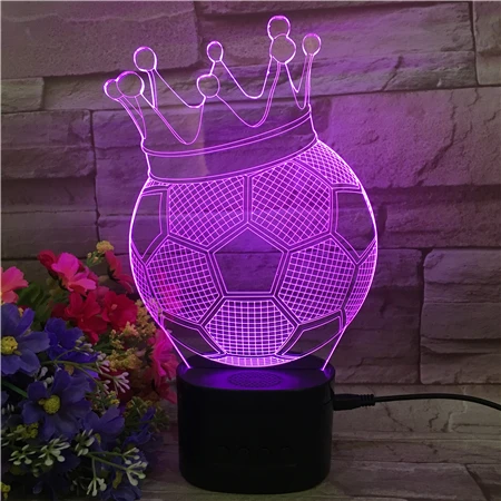 
Creative 3d Nightlight Soccer Football With Wireless Speaker LED Night Lamp Colorful Light Newest Acrylic Product For Gift 