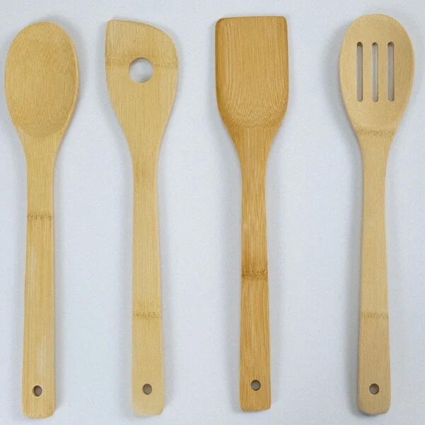 Eco friendly Organic Bamboo Elevated Cooking Utensils Set Serving bamboo kitchen Utensils cookware set