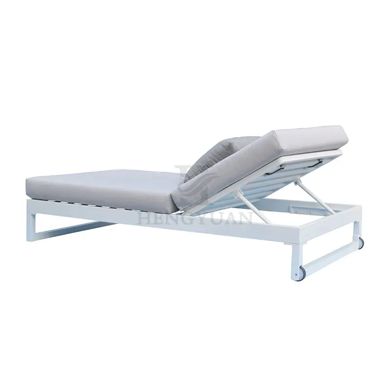 Adjustable Sun Lounger Aluminium Swimming Pool Lounge Chair Outdoor Sunbed