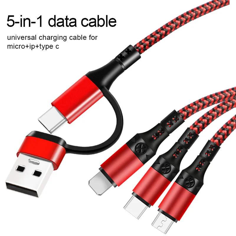 Android 5 In 1 3A Original Cell Phones Mobile Quick Charge Cables Magnetic Fast Type C Usb Data Cables Charging Cable For Huawei