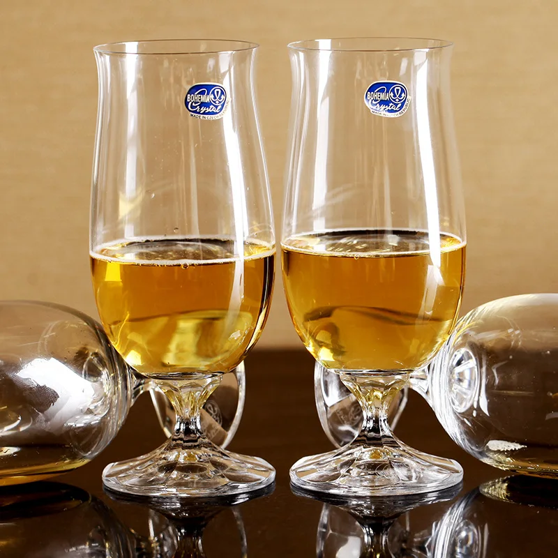 Wholesale Restaurant 280ML Lead-free Crystal Wedding Beer Goblet Glasses