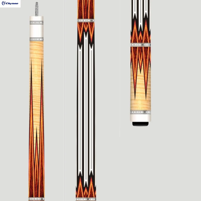 curly maple wood inlay pool cue handmade carom cue