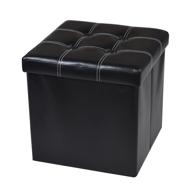 Faux Leather Ottoman Stool Comfortable Furniture Outdoor Ottoman With Storage For Living Room Furniture