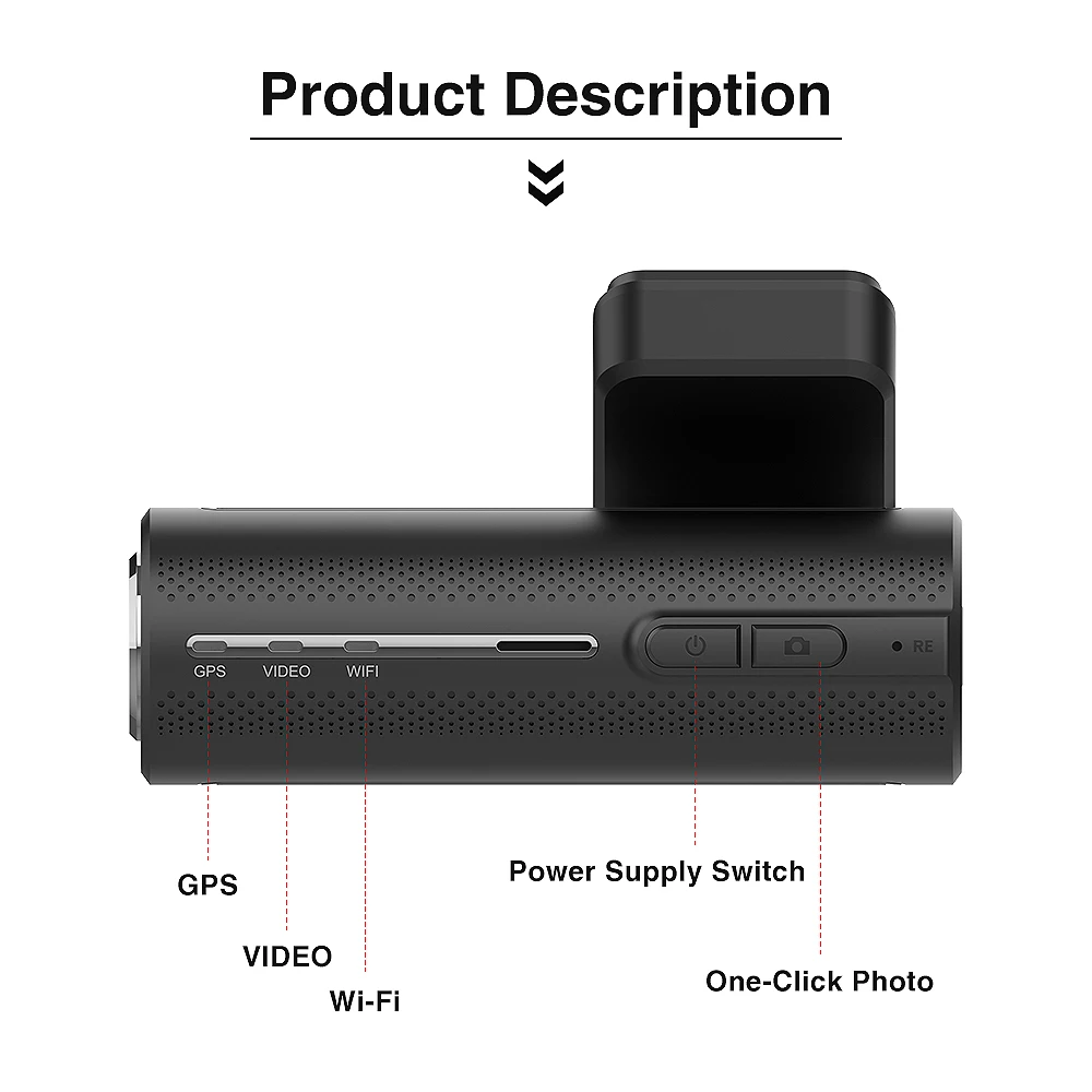 4K Dash Cam 2160P Встроенный GPS Wi-Fi Автомобильный видеорегистратор 24 часа в сутки для парковочной системы 1440P Обратный HD ночное видение 140 FOV запись