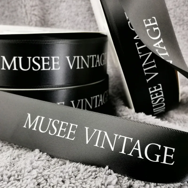 Custom logo printed china grosgrain satin tape custom luxury gift jewelry package box with ribbon