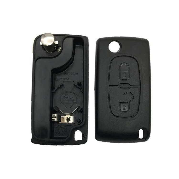 2 Buttons Flip Folding Remote Smart Car Key Case Blank Cover Shell For Peugeot 207 307 CE0536
