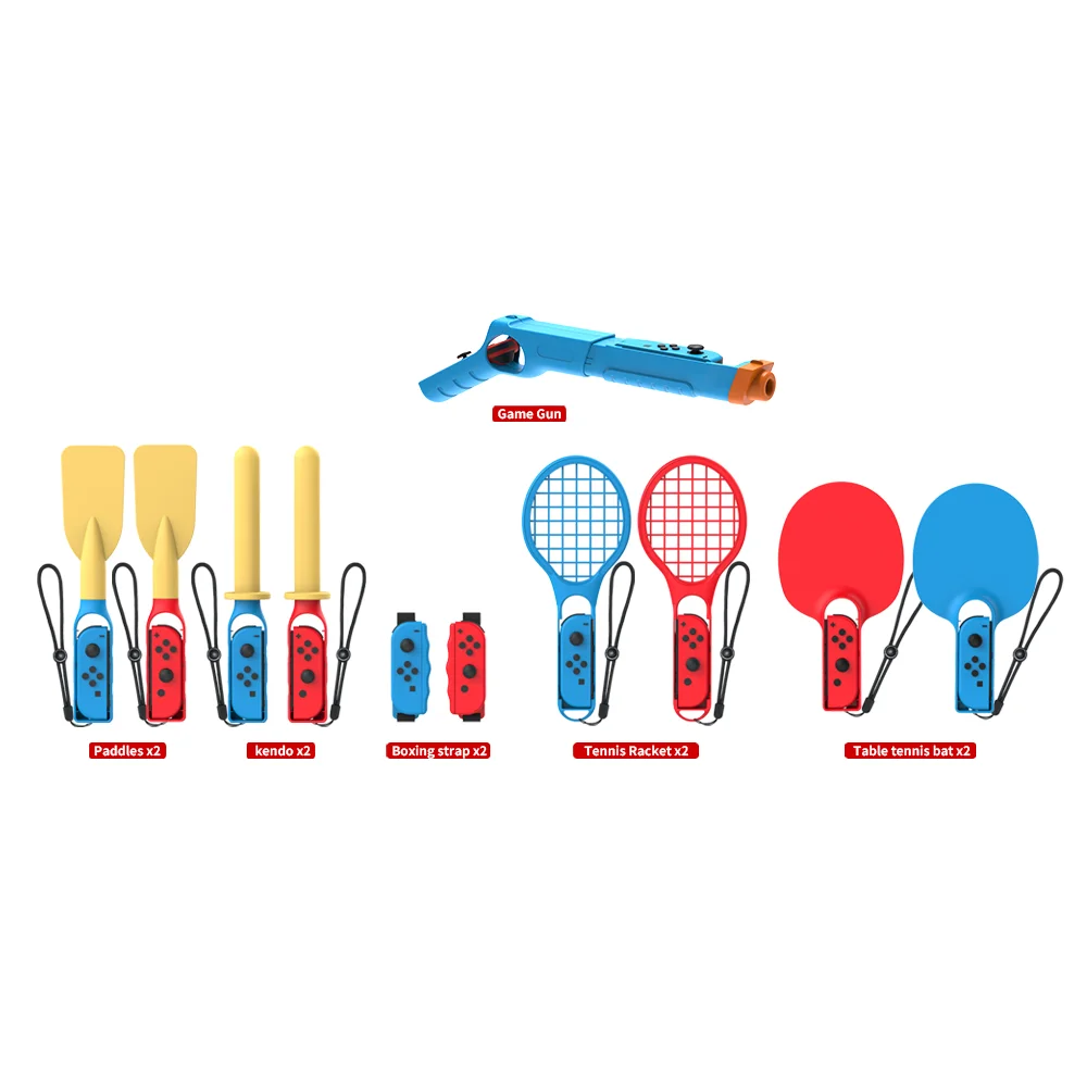New Game sports suit 11 in 1 sports suit racquet + gun stock + boxing strap + fencing grip + rower handle for Nintendo Switch