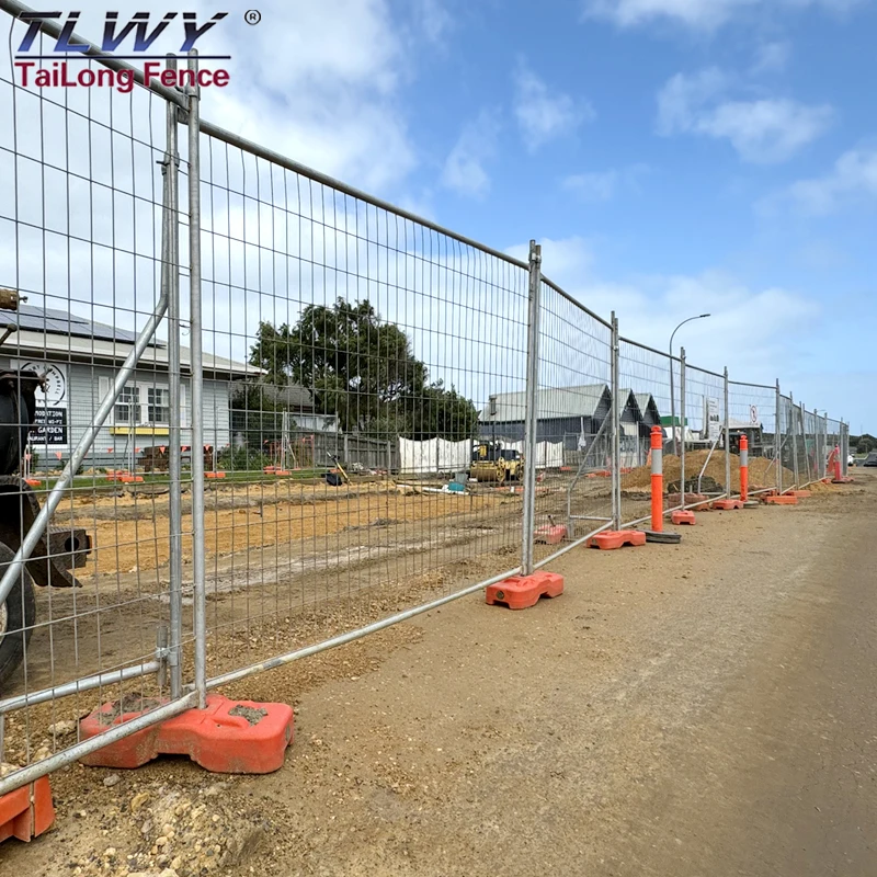 Portable Event Fencing Building Site Removable Australian Temporary Wire Fence with Plastic Feet Base Filled Water