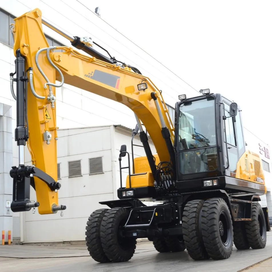 Дизельный 15-тонный 0 22-0 7cbm ковш 155HP колеса 4x4 SY155W Tier4 F & Stage V экскаватор-погрузчик в наличии для продажи