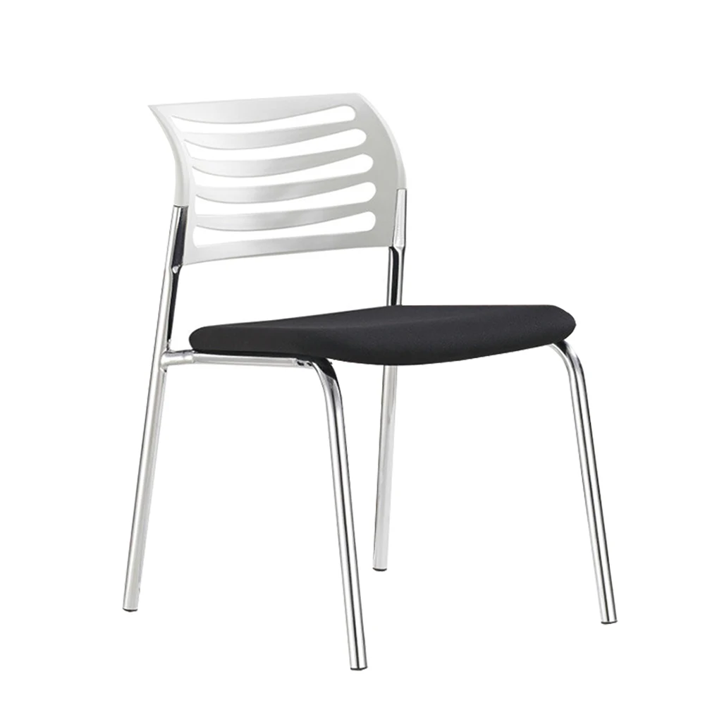 Training room simple stackable soft seat plastic training office chair with 4 legs