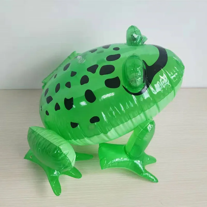 Stall Goods Inflatable Frog Toy with Led Light Rope Dog Opp Bag Durable Unisex Plastic Animals Theme Party Decorations 10 Pcs