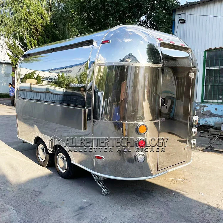 7x13' Custom Airstream Mobile Fast Food Truck Trailers Fully Equipped Coffee Ice Cream Food Cart Food Truck With Kitchen