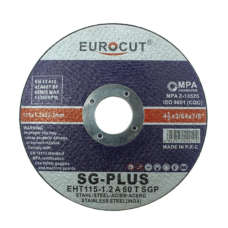 EUROCUT 4,5 дюйма, T41, 115x1,2x22,2 мм, двойная абразивная сетка, нержавеющая сталь, режущий диск eurocut