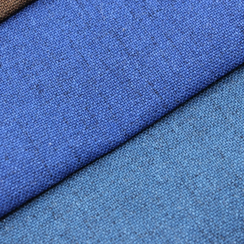 wholesale high quality 100 polyester plain style dyed linen look  furniture upholstery fabric cloth material supplier in china