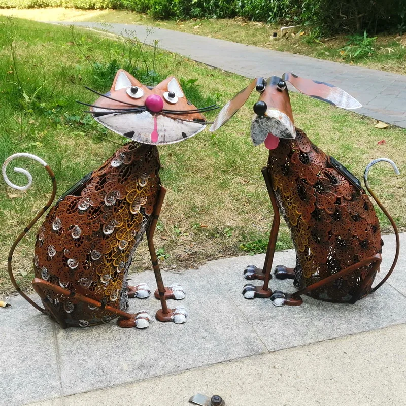 LED metal decoration Garden Dog Solar Light