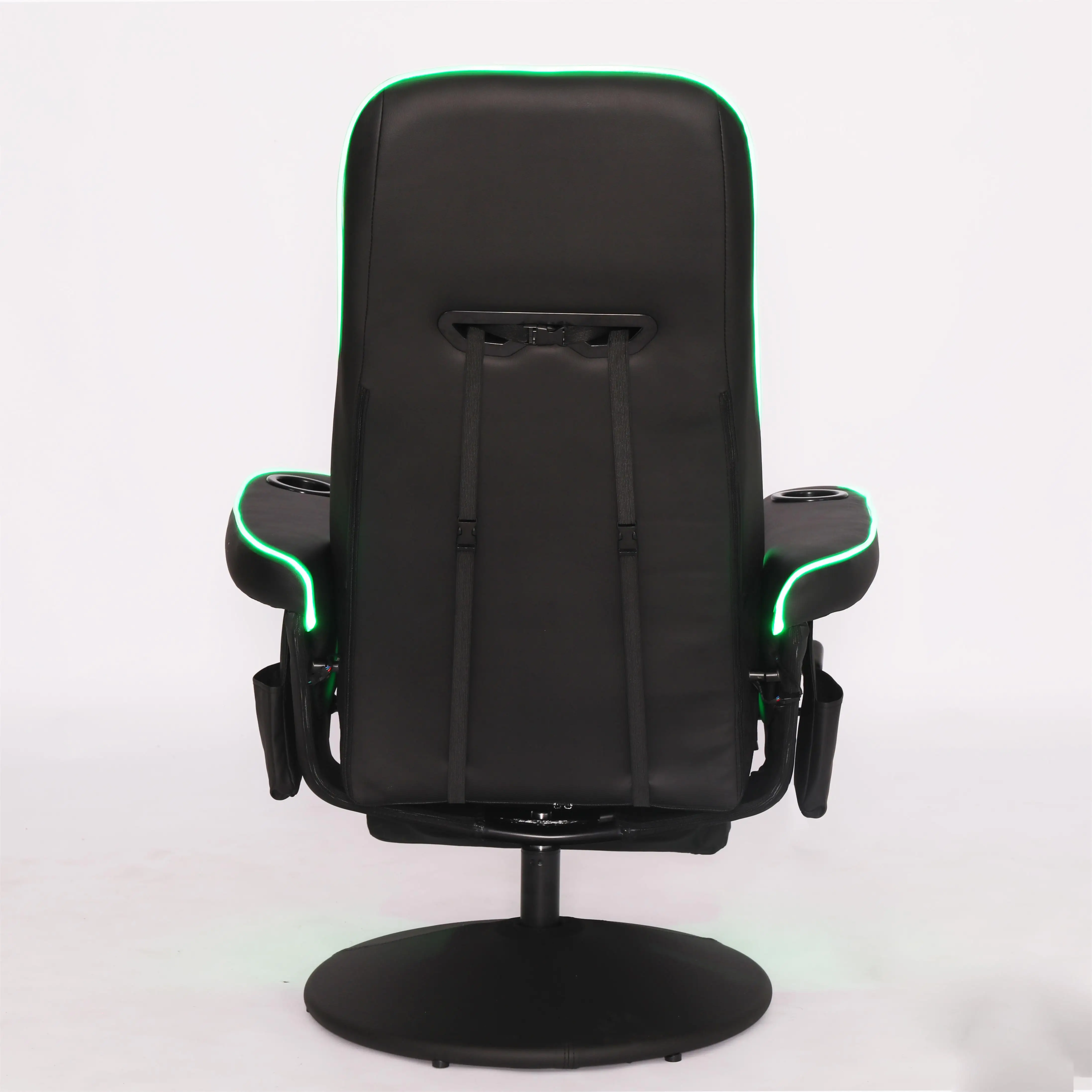 
Free Sample 2021 Anji NEW Factory Ergonomic Leather LED Light Foam Reclining Racing Massage Sillas Footrest Sofa Gaming Chair 