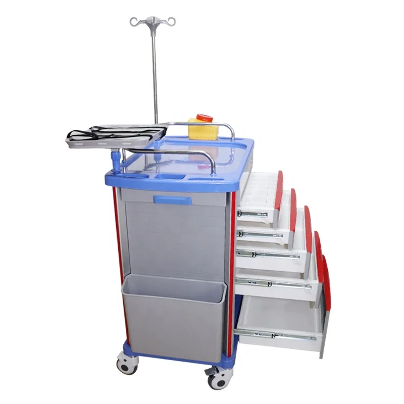 Custom Medical Treatment Trolley Hot Sale ABS Emergency Trolley Medical Cart