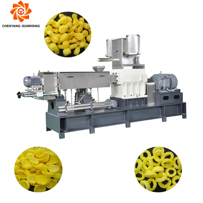 Complete Production Line Puffed Fried Snack Food Extruder Extrusion