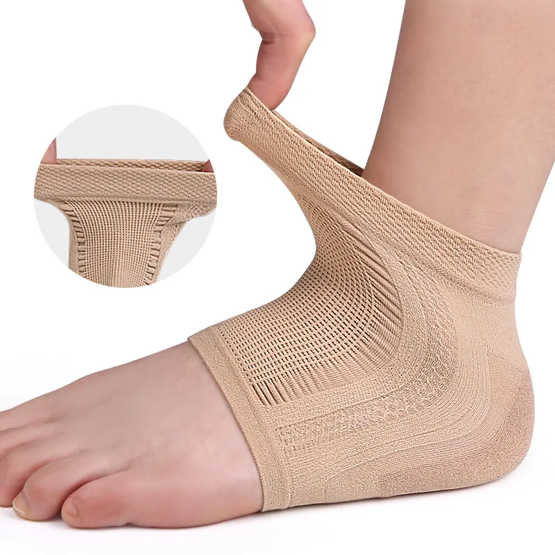 Compression Gel Achilles Tendon Heel Protector Open Toe Sleeve Socks for Bursitis Tendonitis Tenderness Plantar Fasciitis Braces