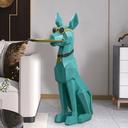 AHMH Gold Life Size Dog Animal Decor Luxury Statue Sculpture Interior High-end Home Appliances Showpieces For Home Decoration
