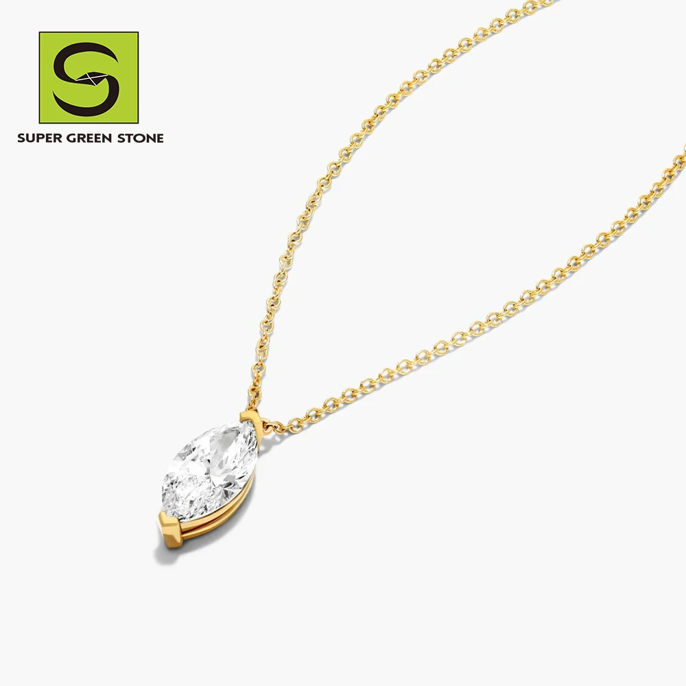 SuperGS SGSN010 Link Chain Men 16mm Straight Line Cuban Fashion 14k Gold Jewelry Wholesale Gold Lab Diamond Necklace