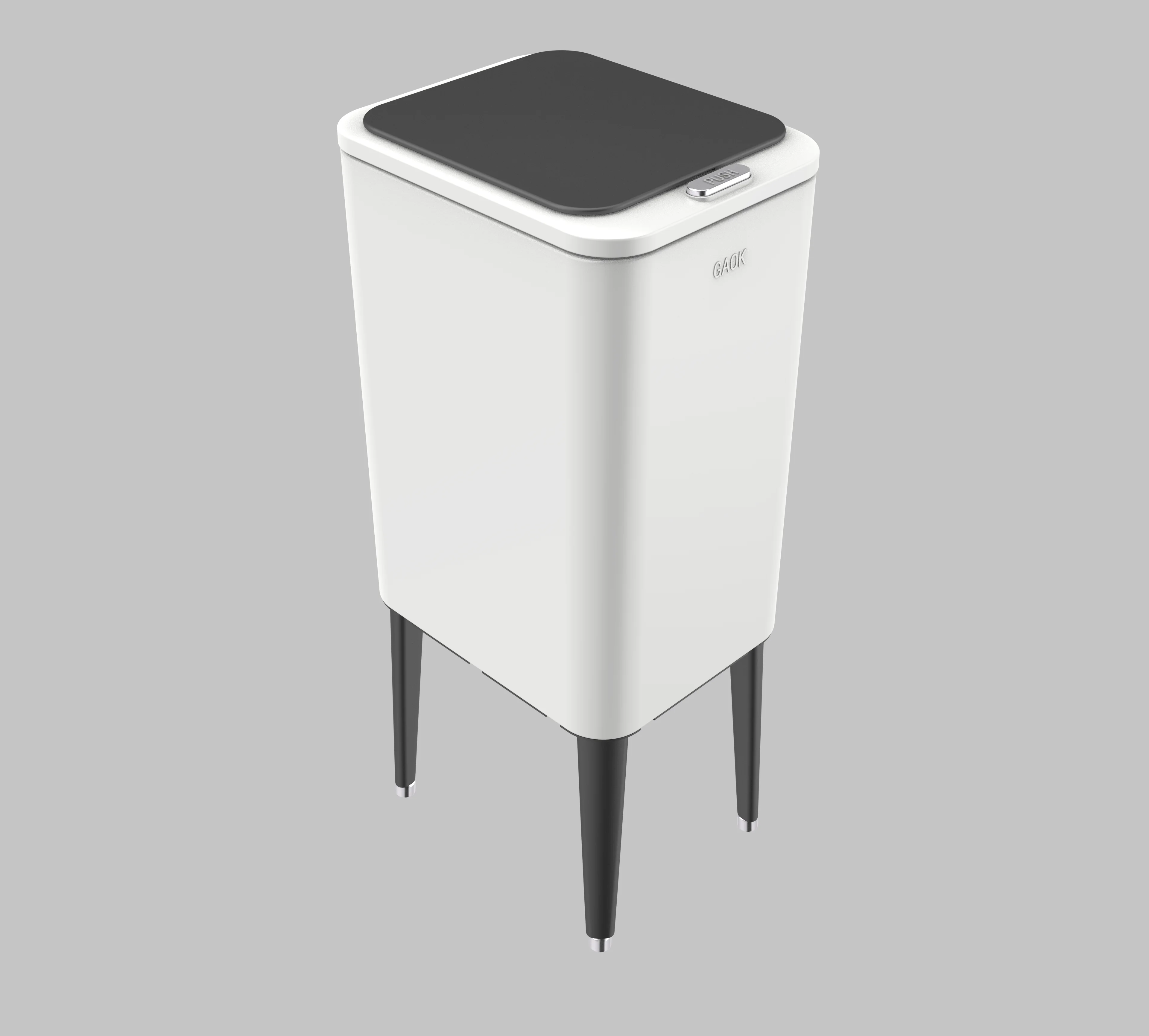 Modern 6/9/12 Liter Stainless Steel Rectangular Waste basket Dog Proof sealing with Press Type Lid