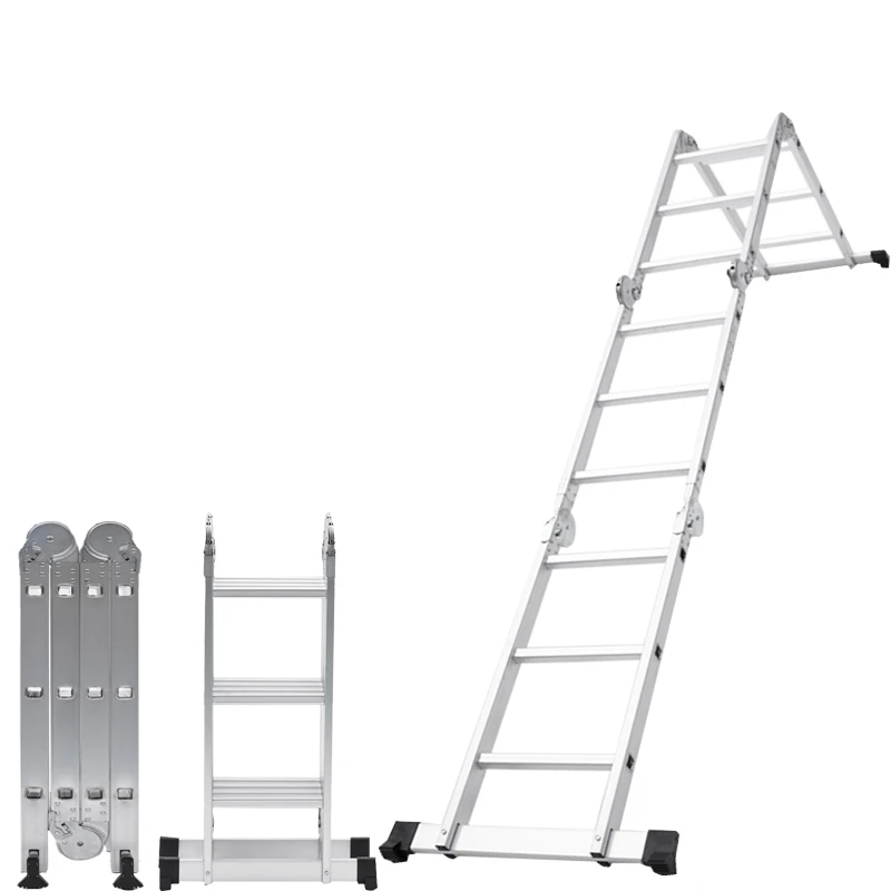 Multipurpose aluminum folding hinges ladder lightweight extension telescoping step stair