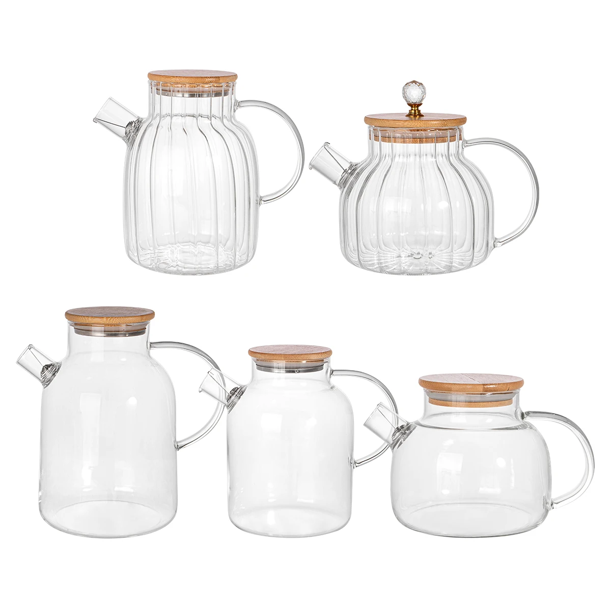JINGHUANG New Design Fashion Multiple Heat Resistant Borosilicate Glass Teapot Coffee Pot Glass Tea Pot With S/S Infuser