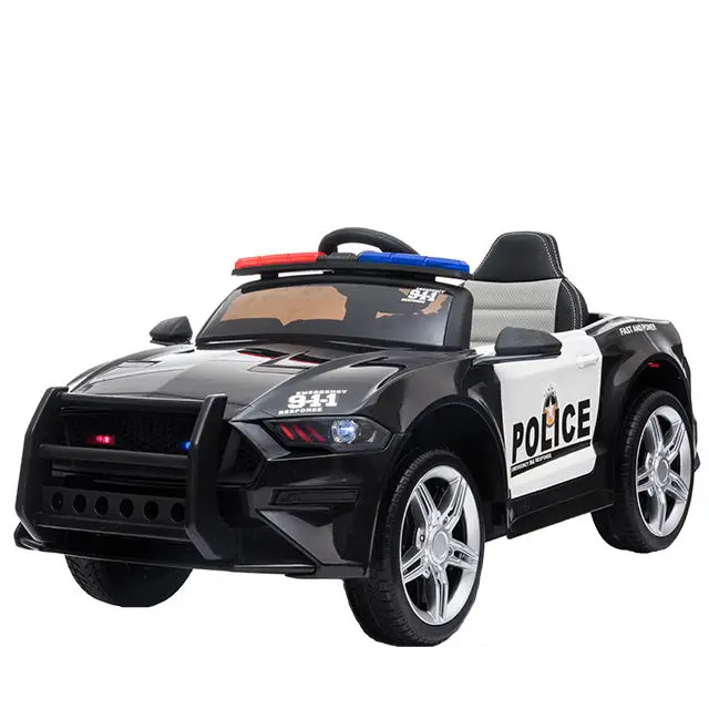 2023 wholesale With remote control  warning light and megaphone ride on 12v electric police  car for kids