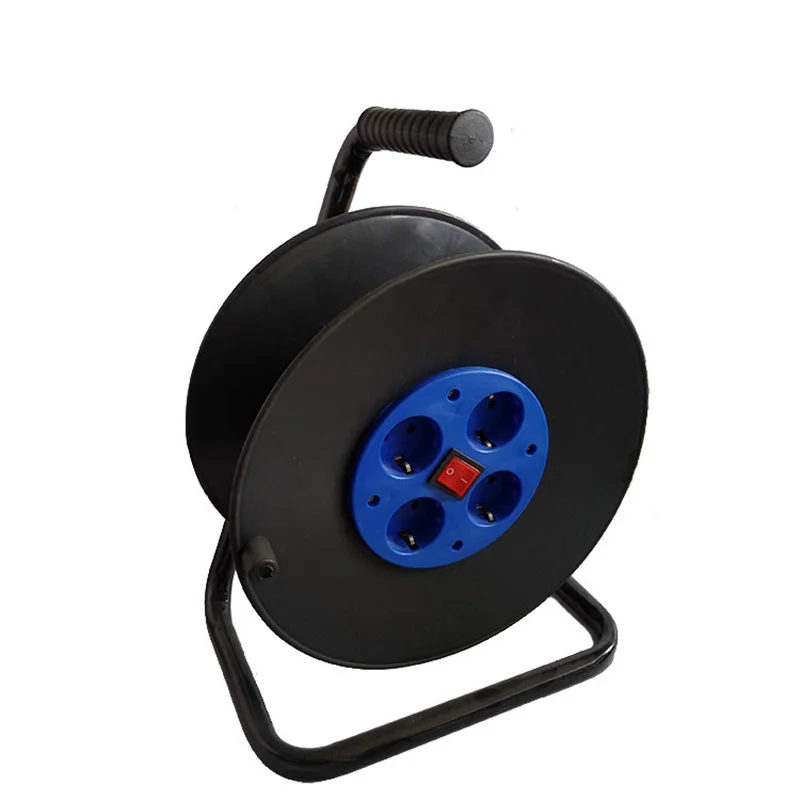 EU  removable power cable reel spool 4 Sockets Power Cable Reel Machine