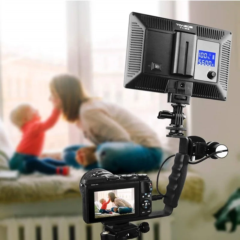 
Aipaxal Professional Heavy Duty Photography L shape Bracket with 2 Standard Flash Hot Shoe Mounts for DSLR Camera 