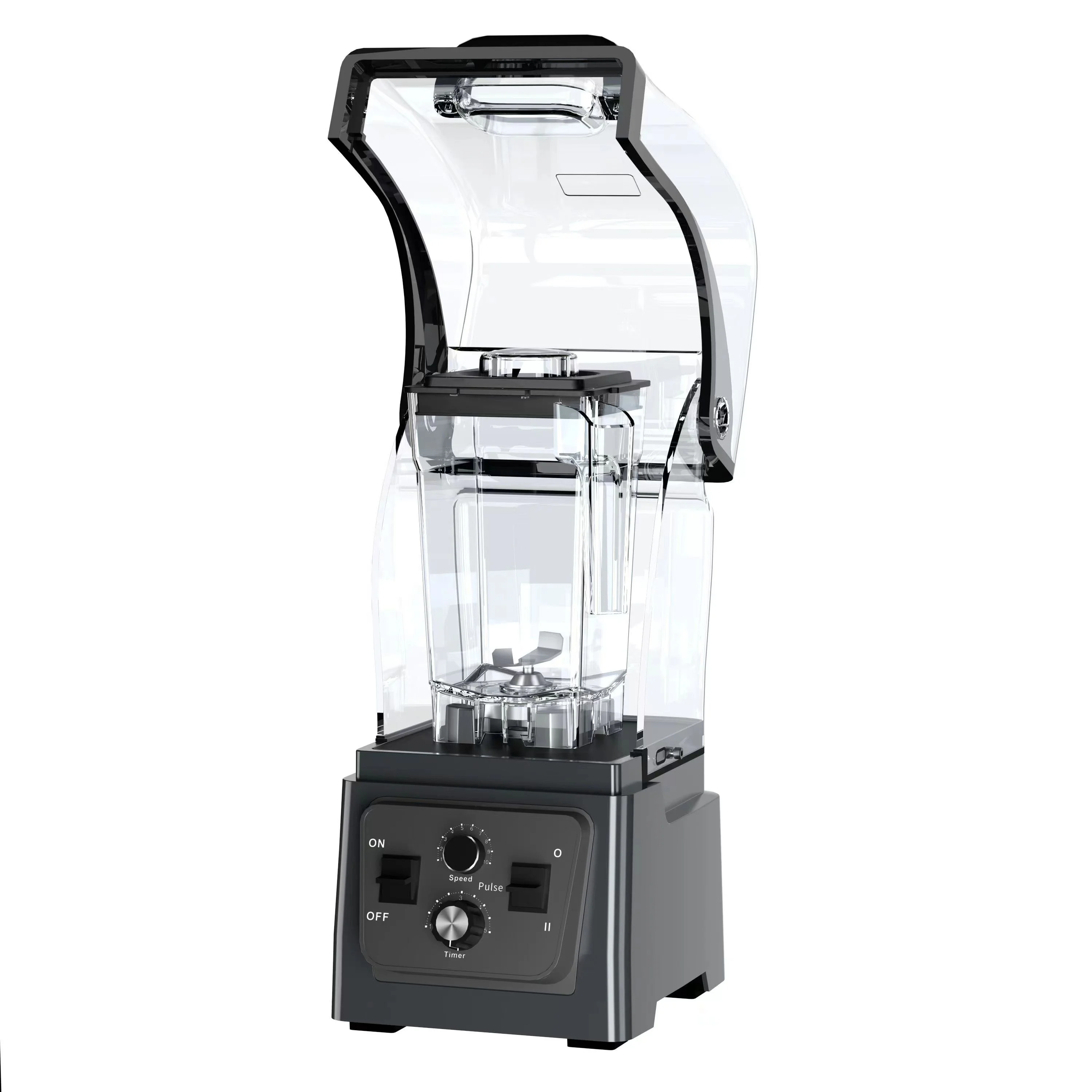 1.6L Commercial silent Blender with digital touch panel and sound cover  anti noise blender for milk shop and coffee bar