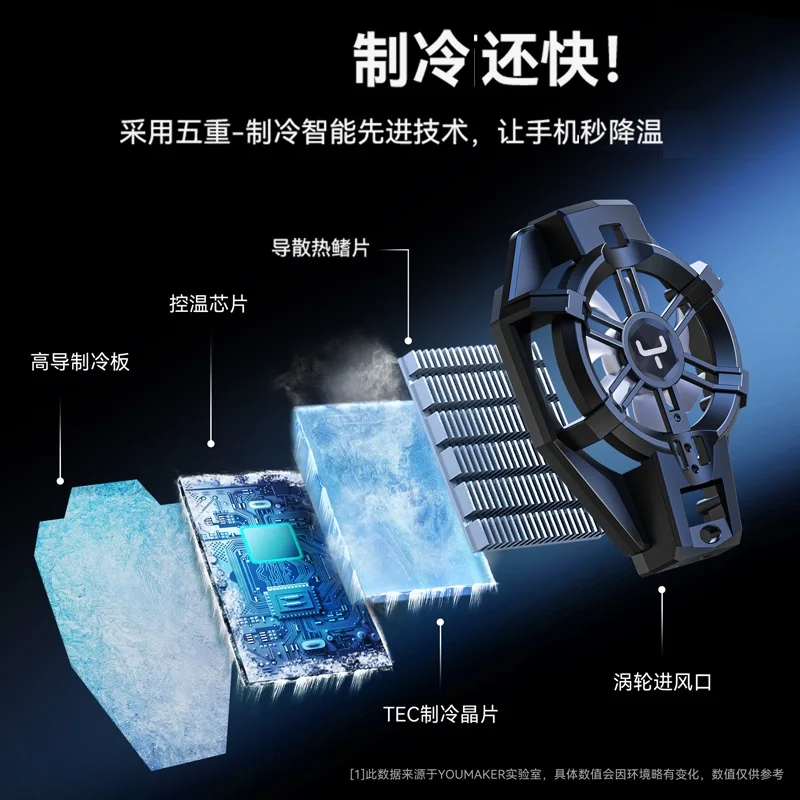 X29 comes with a large capacity 2100mAh battery Peltier semiconductor mobile phone cooling radiator fan cooler