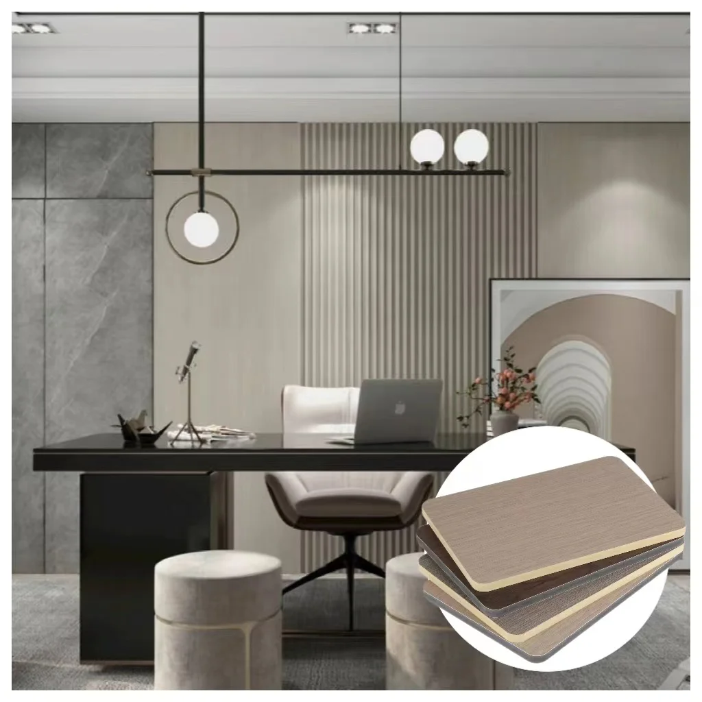 5mm 8mm Bamboo Charcoal Fiber Wall Panel Wood Veneer Board for Indoor Wall Decoration